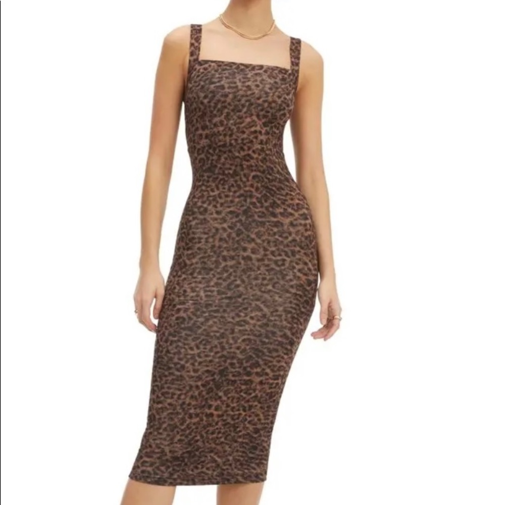 Good American fitted leopard dress